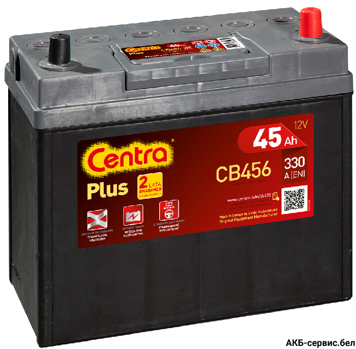 Centra Plus CB456 (45Ah) Asia е тонкие клеммы