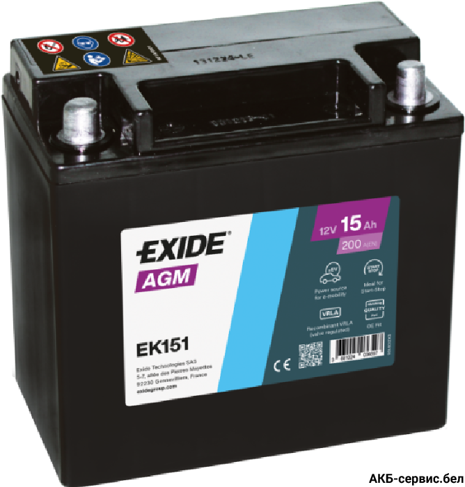 Exide AGM EK151
