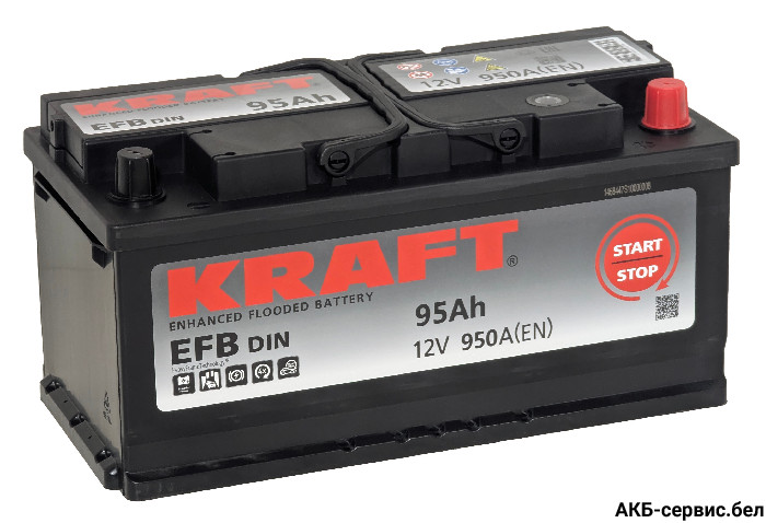 Аккумулятор KRAFT EFB 95 R низкий