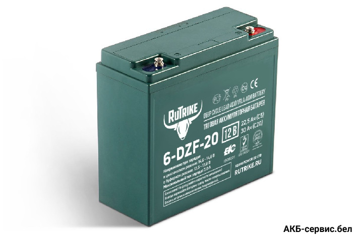 Тяговый аккумулятор RuTrike 6-DZF-20