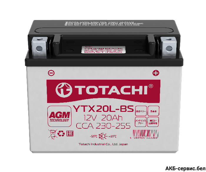 Totachi Moto YTX20L-BS L AGM