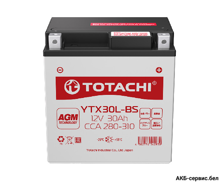 Totachi Moto YTX30L-BS L AGM