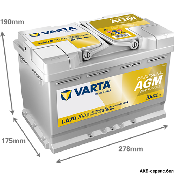VARTA Professional AGM 70Ah