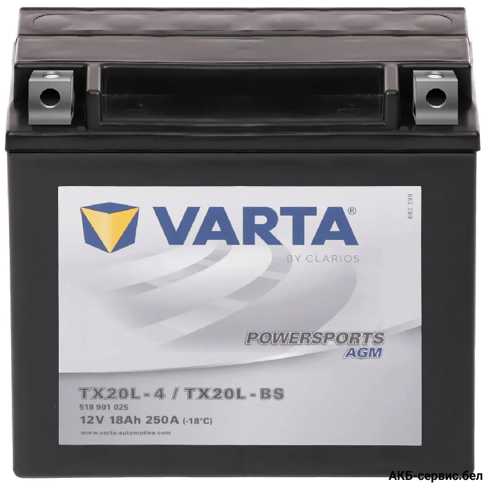 VARTA Powersports AGM TX20L-4 / TX20L-BS