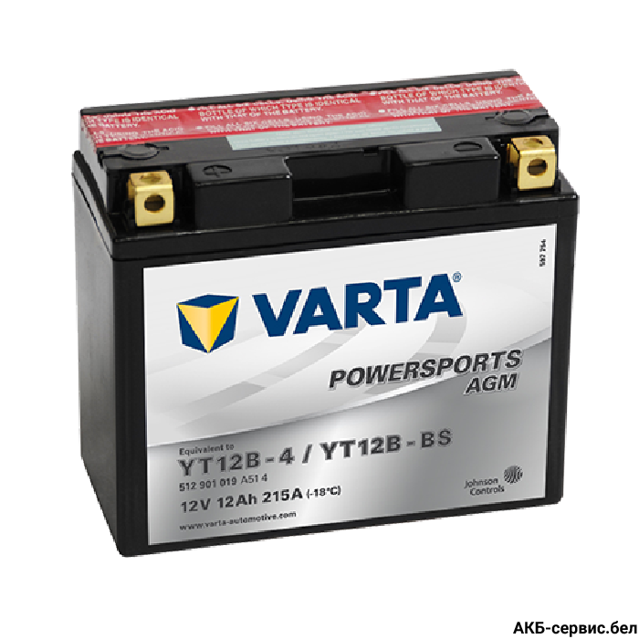 VARTA Powersports AGM YT12B-4 / YT12B-BS