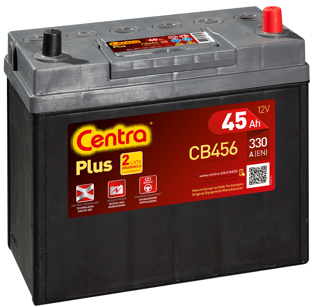 Centra Plus CB456 (45Ah) Asia е тонкие клеммы