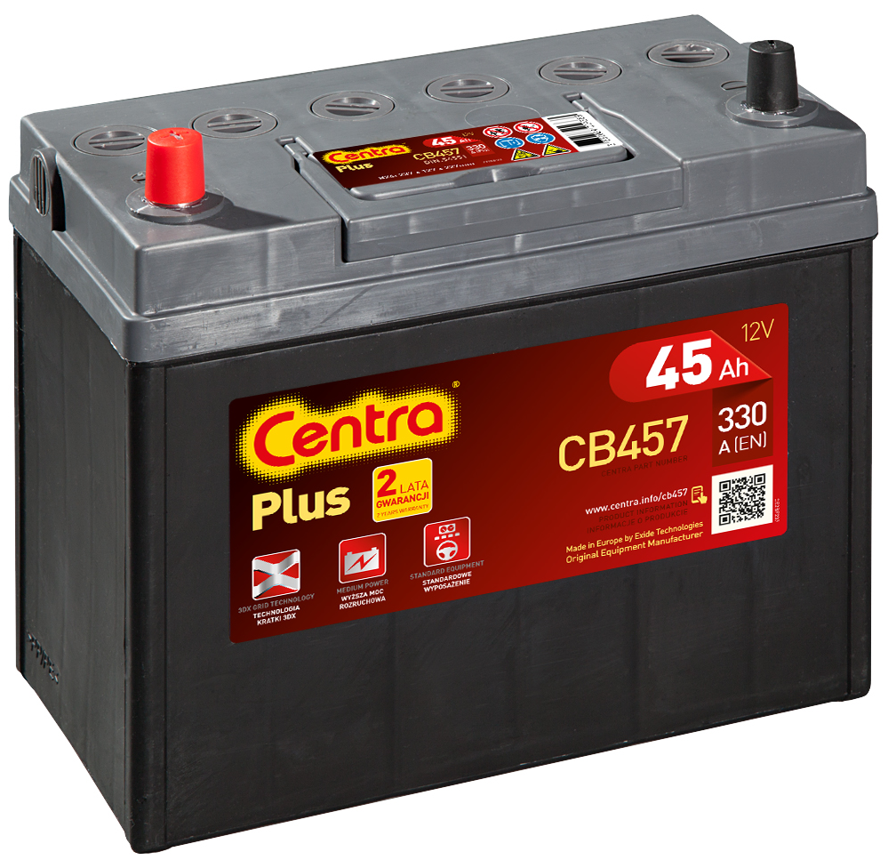 Centra Plus CB457 (45Ah) Asia р тонкие клеммы