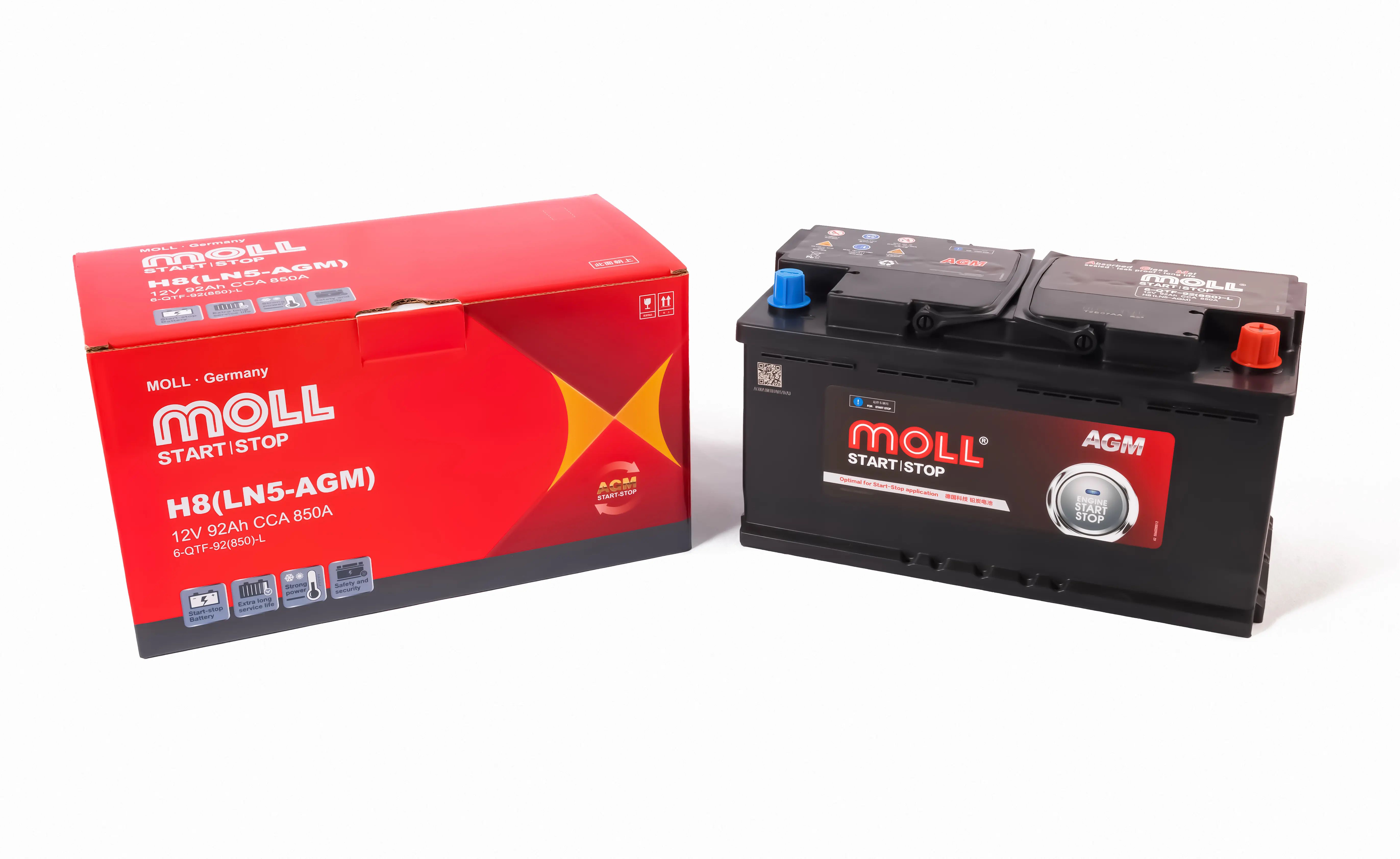 MOLL AGM 6-QTF-92Ah 850A